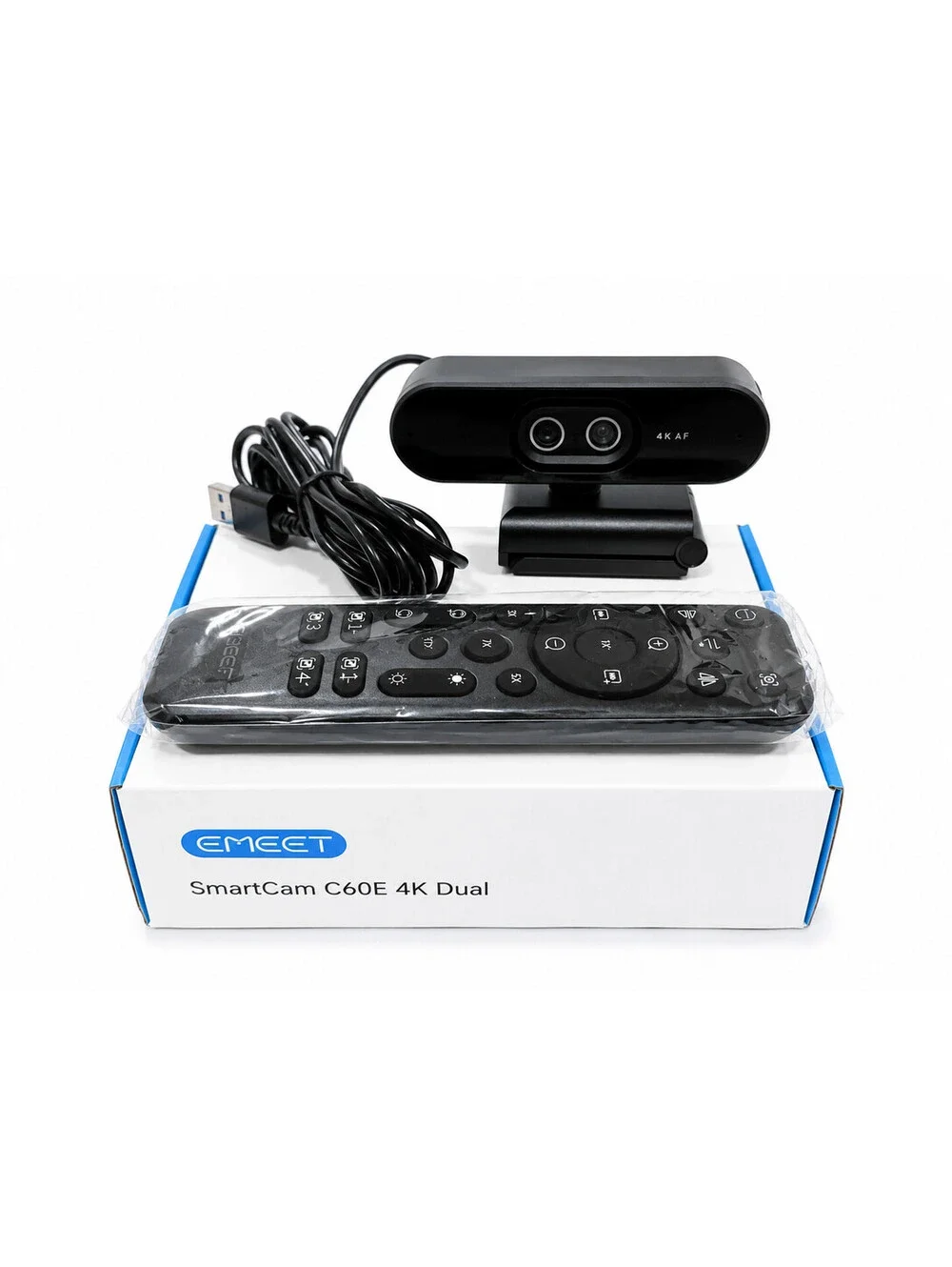 EMEET C60E Dual-Camera 4K Webcam for Streaming, Wide-Angle and Telephoto Cameras